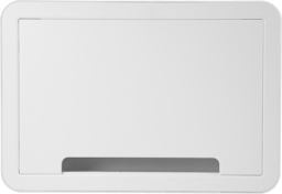Wide network enclosure with an opening on the bottom.