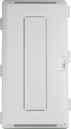 Tall network enclosure with a latch on the right.