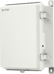 Rectangular network enclosure with two latches on the right.