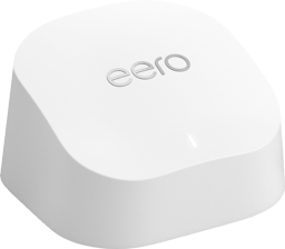 Wall-mounted access point with a white power indicator light near the bottom.