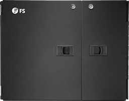 Large network enclosure with two doors and handles near the center.