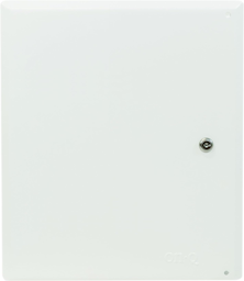 Square network enclosure with a keyhole on right.